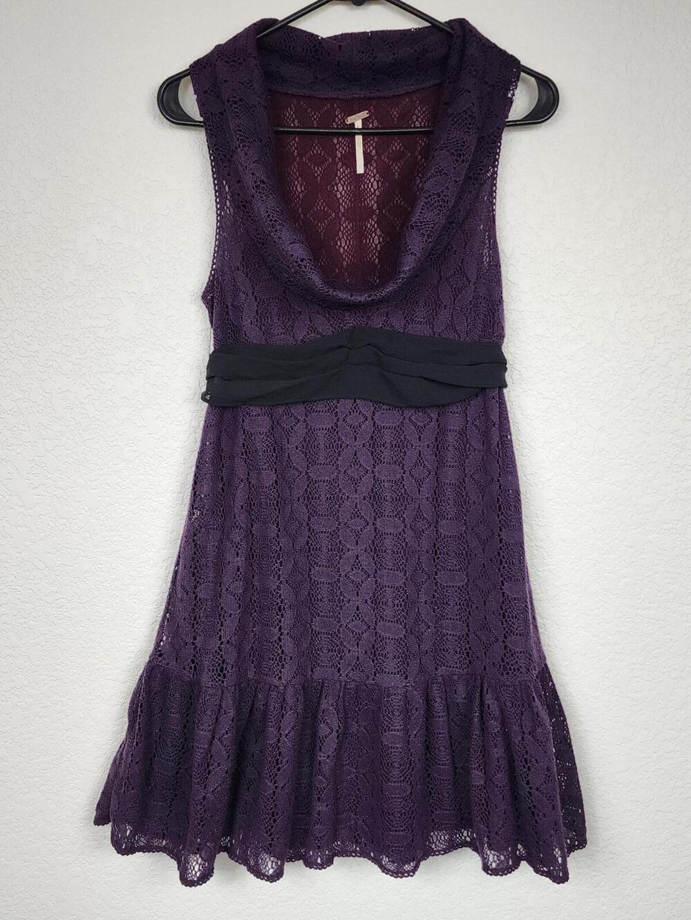 Free People Vintage Purple Cowl Size 4 Dress